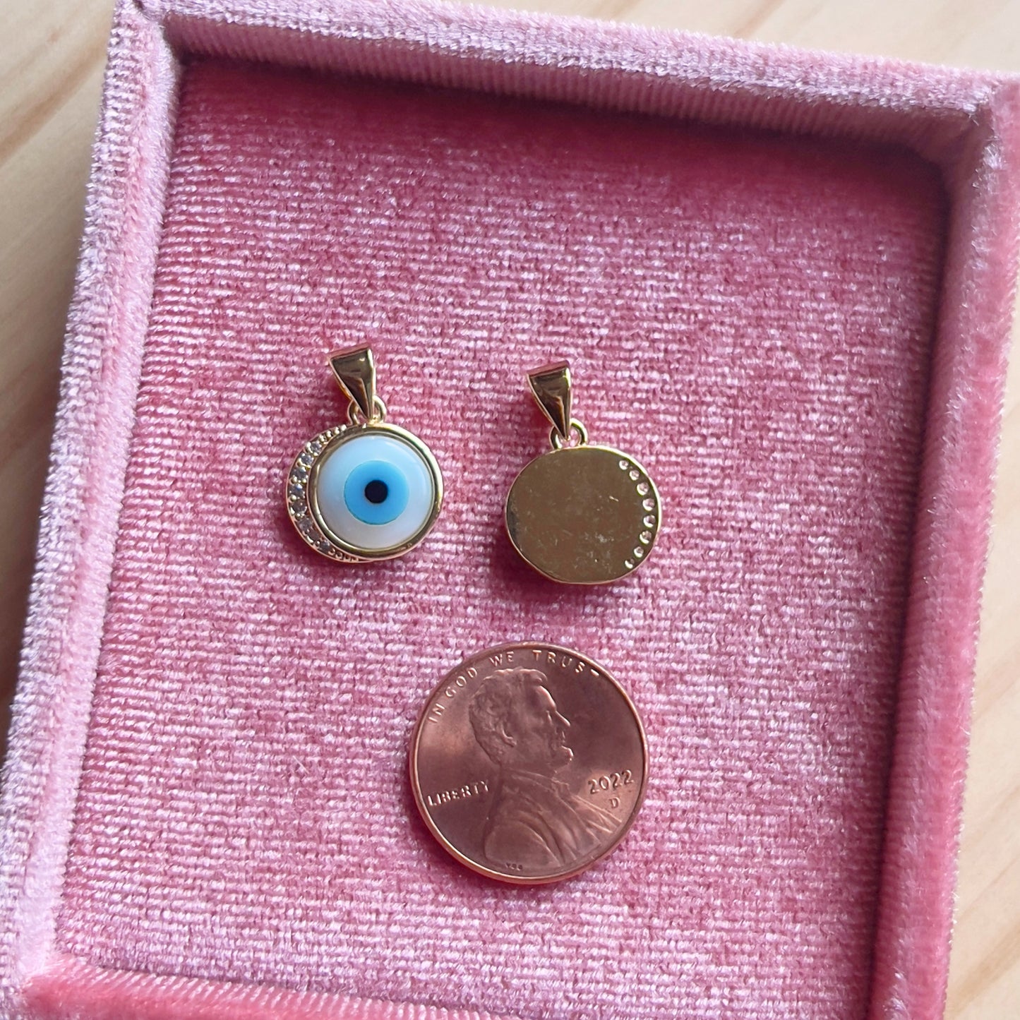 Evil Eye Shell charm for necklace or bracelet