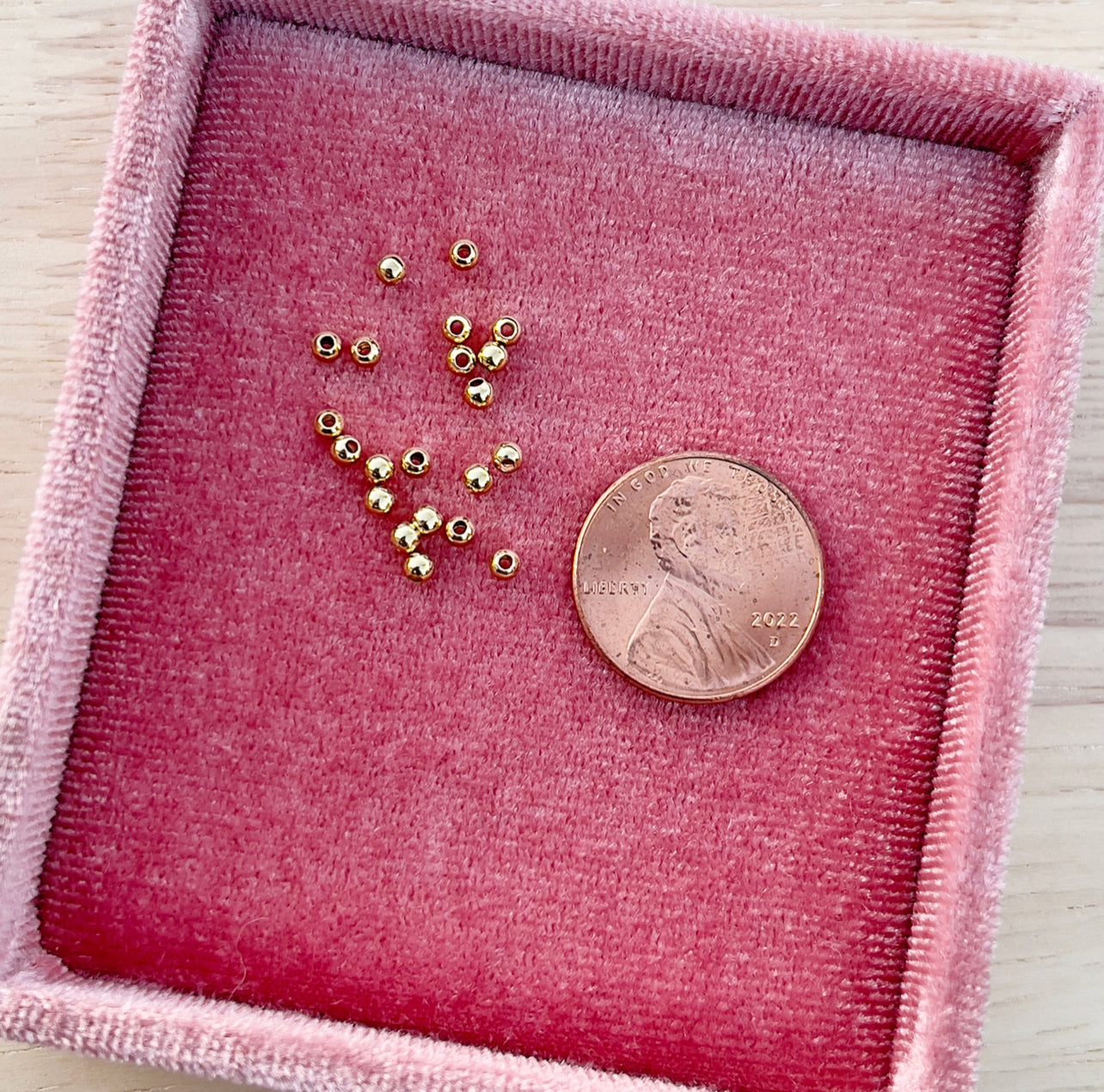 2.4mm Gold Plated Spacer beads