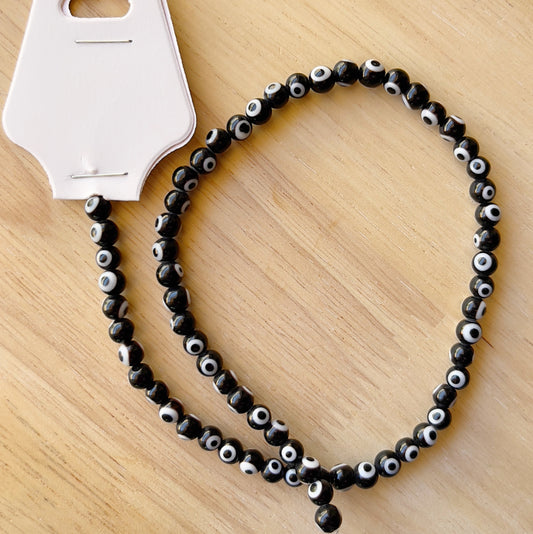 Black Round Evil Eye 6mm