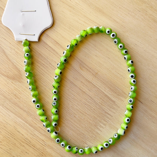Green Round Evil Eye 6mm