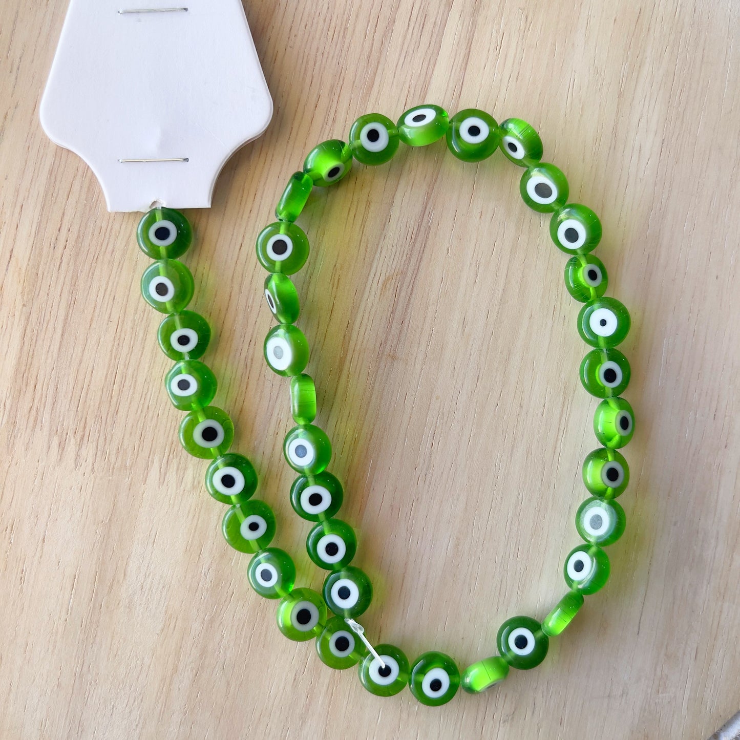 Green Evil Eye strand 10mm