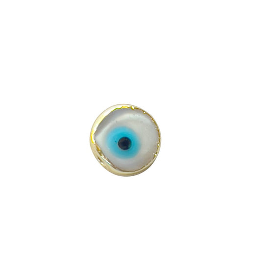 White Glass Evil Eye bead