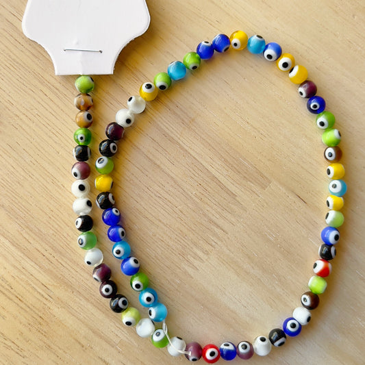 Multicolor Round Evil Eye 6mm