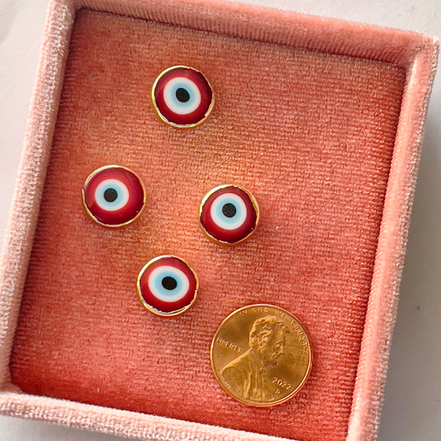 Red Glass Evil Eye  bead